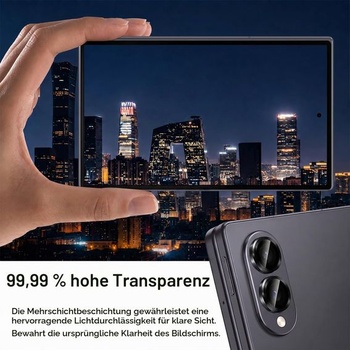 1dielna ochranná fólia na fotoaparát pre Samsung Galaxy Z Fold 8, čierna.