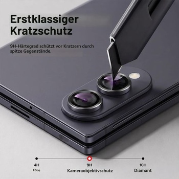 1dielna ochranná fólia na fotoaparát pre Samsung Galaxy Z Fold 8, čierna.