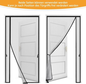 Magnetická síť proti hmyzu na dveře, 90x200 cm, černá ochrana proti hmyzu na balkonové dveře, síť