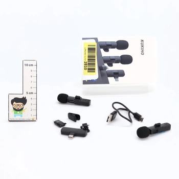 Bezdrátový klopový mikrofon KUKIHO pro iPhone/iPad/Android (2 vysílače), mini klipový mikrofon s