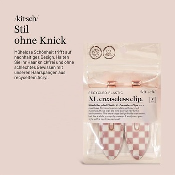 Gýčovité bezšvíkové sponky do vlasov pre ženy - terakotová kockovaná, 2 kusy Terakota 2 ks kockovaná