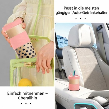 Sada 2 hrnečků na bublinkový čaj, opakovaně použitelná sada bublinkového čaje o objemu 730 ml s