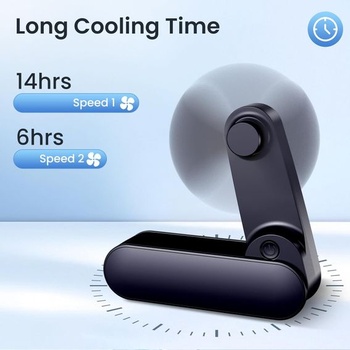 Mini ručný ventilátor, 2 rýchlosti a 14 hodín, dobíjací ventilátor s batériou cez USB, tichý a
