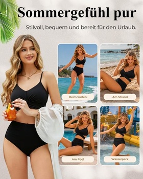 Dámsky bikinový set, sťahovanie bruška, sexy dvojdielne plavky s vysokým pásom a push-up vzorom, top