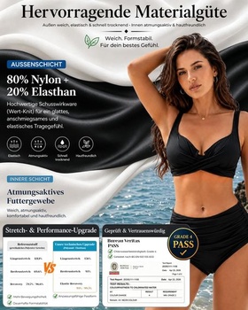 Dámske bikiny, vysoký pás, sťahujúce push-up bikiny s kosticami, zavinovací strih, výstrih do V,