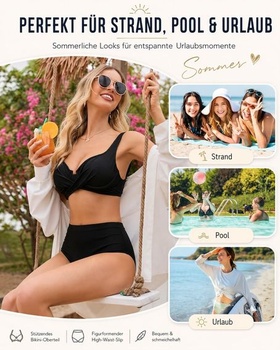 Dámske bikiny, vysoký pás, sťahujúce push-up bikiny s kosticami, zavinovací strih, výstrih do V,