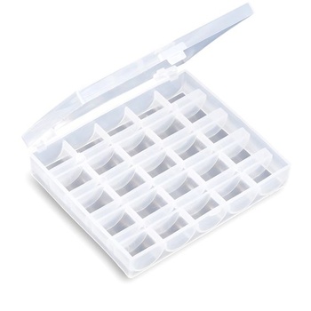 Tissting 25-priehradkový prázdny organizér na cievky, plastový organizér na cievky, krabička na cievky