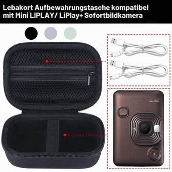 Tvrdé ochranné pouzdro Lebakort pro instantní fotoaparát Instax Mini Liplay, šedé