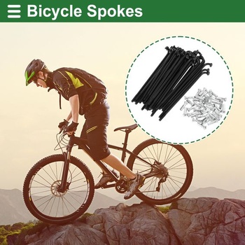 Motoforti 36 univerzálne drôtiky na bicykel 14G, s 36 niplemi, uhlíková oceľ, čierna 87 mm