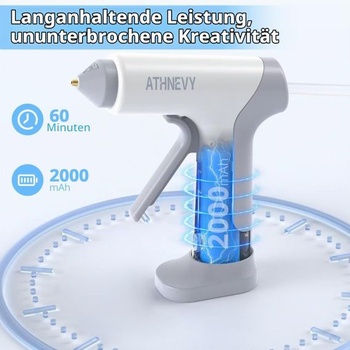 Akumulátorová tavná pištoľ, rýchle predhrievanie 4V 10s, USB-C, batéria 2000mAh s displejom,