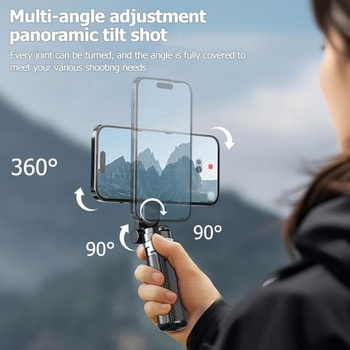Magnetický statív na selfie tyč, výsuvný držiak na telefón, mini statív s magnetickou selfie tyčou
