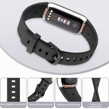 Vancle 3 kusy kompatibilné s náramkom Fitbit Luxe, mäkký silikónový nastaviteľný športový náhradný