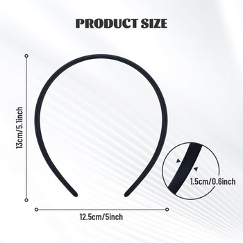 20 kusov širokých plastových čeleniek potiahnutých čiernou saténovou látkou na tvorenie, jednofarebný