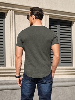 Pánska henley košeľa s krátkym rukávom, pánska ležérna košeľa, vintage štýl, ľahké tričko s