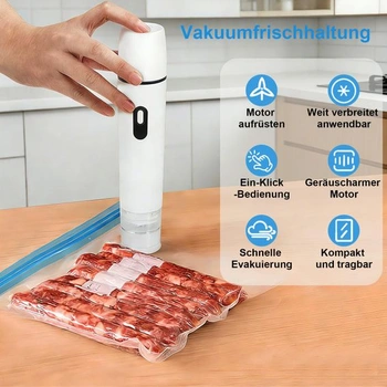 Malá vakuová svářečka, ruční vakuová svářečka se sacím výkonem 60 kPa, kompaktní svářečka potravin