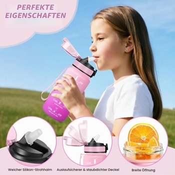 Láhev na pití Motswedi s brčkem, 500ml bez BPA, dětská láhev na pití, nepropustná, sportovní láhev