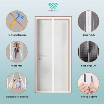 Magnetická sieť proti hmyzu na balkónové dvere 120x215 cm, rôzne veľkosti, modernizovaná verzia, sieť