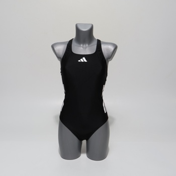 Dámske plavky Adidas 3 Stripes C-Back veľkosti 38, čierne / biele