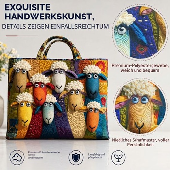 Ovečná nákupná taška, zábavná látková taška pre milovníčky zvierat, veľká dámska nákupná taška, ručne