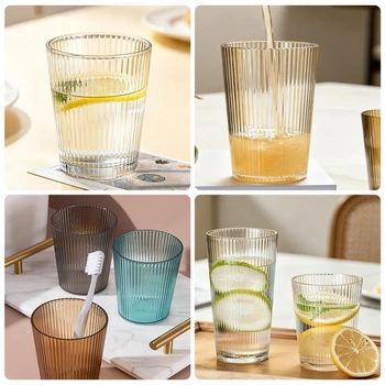 10 plastových sklenic, 278 ml, Barevné plastové sklenice na pití, Kempingové sklenice vyrobené z