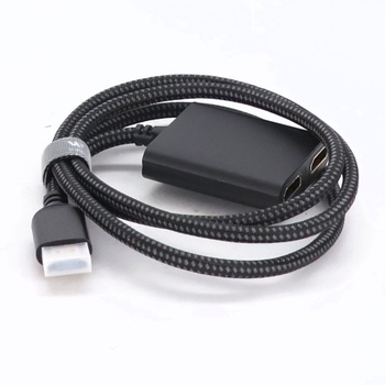HDMI Switch 4K @ 60Hz, WARRKY HDMI Splitter 2 In 1 Out (1 displej naraz) 3,3 ft opletený kábel,