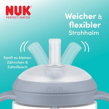 Tréningová fľaštička NUK Perfect Match so slamkou | 8+ mesiacov | 260 ml | Detský hrnček so slamkou
