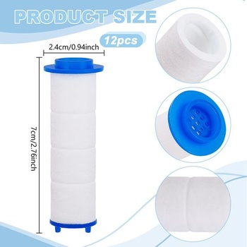 AHANDMAKER 12dílná sprchová filtrační kazeta z PP bavlněného filtru, náhradní patrona, turbo