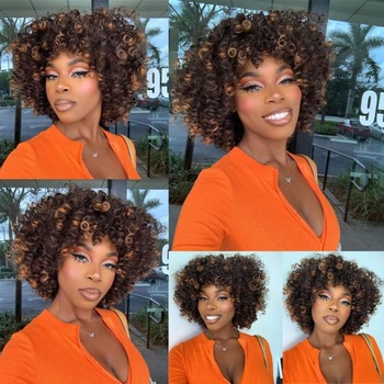 LIZZY Krátke kučeravé afro parochne