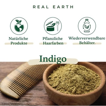 Farba na vlasy Real Earth Henna 250g Organická 100% prírodná. Henna prášok na vlasy - tónovanie v