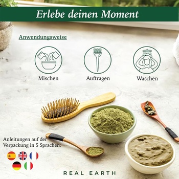 Farba na vlasy Real Earth Henna 250g Organická 100% prírodná. Henna prášok na vlasy - tónovanie v