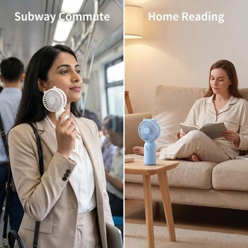 Přenosný ruční ventilátor, mini ventilátor s roztomilými medvědími ušima, lehký kapesní ventilátor