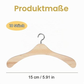 10 drevených ramienok na oblečenie pre bábiky, miniatúrne ramienka na oblečenie pre bábiky BJD o