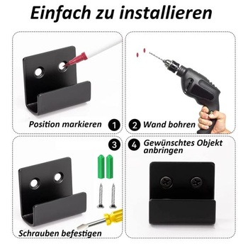 8 kusů U-tvarovaných zeďových háčků pro vysoké zatížení, vnitřní drážka 20 mm, vnější drážka 25 mm.