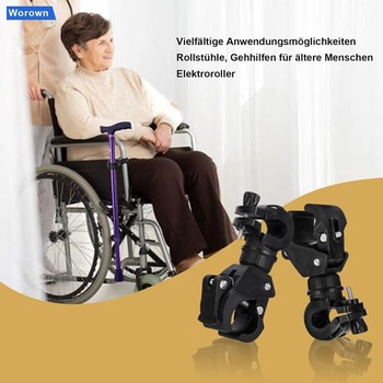 Dvoudílný víceúčelový plastový držák na berle Worown, držák na hole, držák na invalidní vozík,