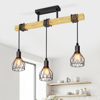 LVWIT Závesná lampa s 3 žiarovkami E14 Jedálenská stolná…