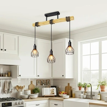 LVWIT Závesná lampa s 3 žiarovkami E14 Jedálenská stolná lampa, stropná lampa Kuchynská lampa Vintage,