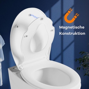 IDEALHOUSE Záchodové sedátko s detskou sedátkou, Rodinné záchodové sedátko s mechanizmom pomalého