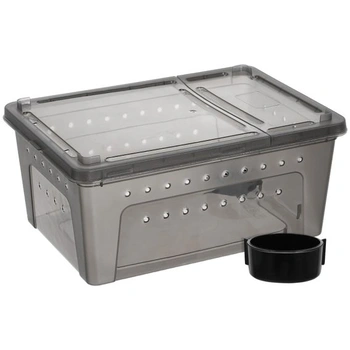 OUNONA Plastová faunabox s krmítkom pre plazy