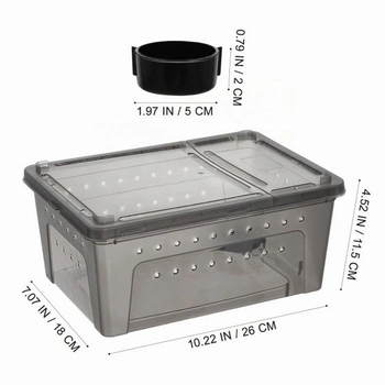 OUNONA Plastová faunabox s krmítkem pro plazy