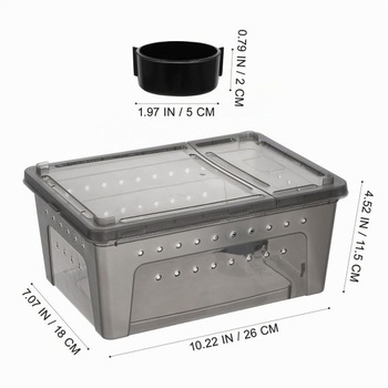OUNONA Plastová faunabox s krmítkom pre plazy