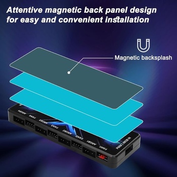 MEIRIYFA ARGB PWM Controller Hub 12V 4-pinový PWM a 5V 3-pinový ARGB s SATA napájaním 2-v-1 Hub