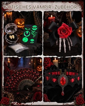 Detský upírsky kostým, halloweensky kostým pre dievčatá s upírskymi zubami a vejárom