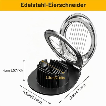 Eierschneider Edelstahl, Krájač na vajcia 2 v 1 s Edelstahl-Draht