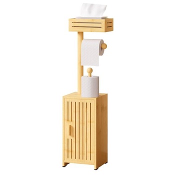 Držák toaletního papíru Yorbay Bamboo, stojící s úložným…