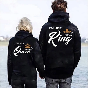 Mikina s potlačou Queen King pre páry