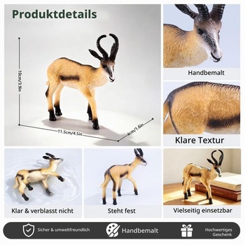 SIENON 21dielna hracia sada so safari zvieratami s baobabom a brožúrou, realistické plastové figúrky