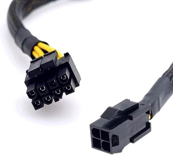 Adaptérový kabel JZK 20cm pro napájecí zdroj ATX ze 4pinového na 8pinový, adaptér pro základní