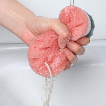 2 veľké mäkké kúpeľové hubky, trojvrstvová exfoliačná hubka na telo