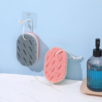 2 veľké mäkké kúpeľové hubky, trojvrstvová exfoliačná hubka na telo