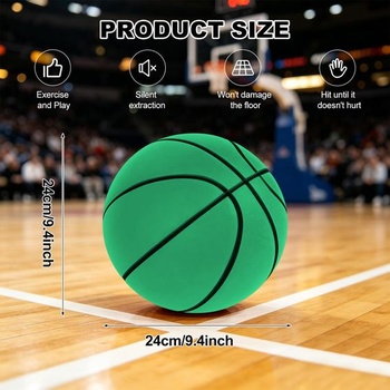 FARYODI Tichá basketbalová lopta, vylepšená veľkosť 2026, veľkosť 7 (24 cm/9,4 palca), tichá